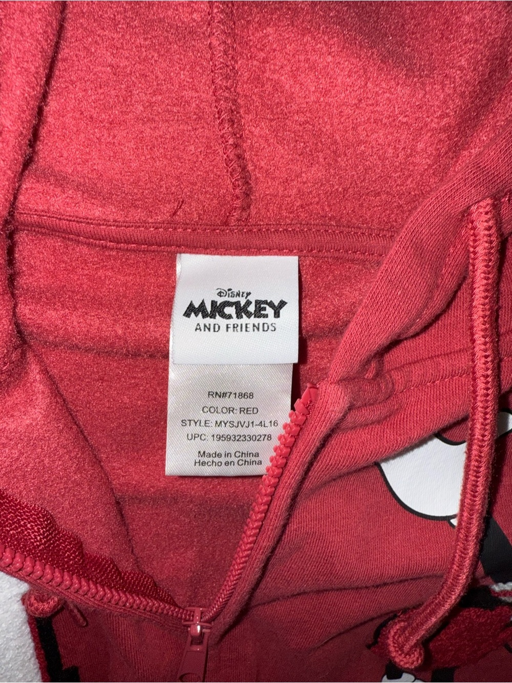 Disney Holiday Mickey, Minnie, Pluto Zip Up Hoodie - Picture 4 of 6
